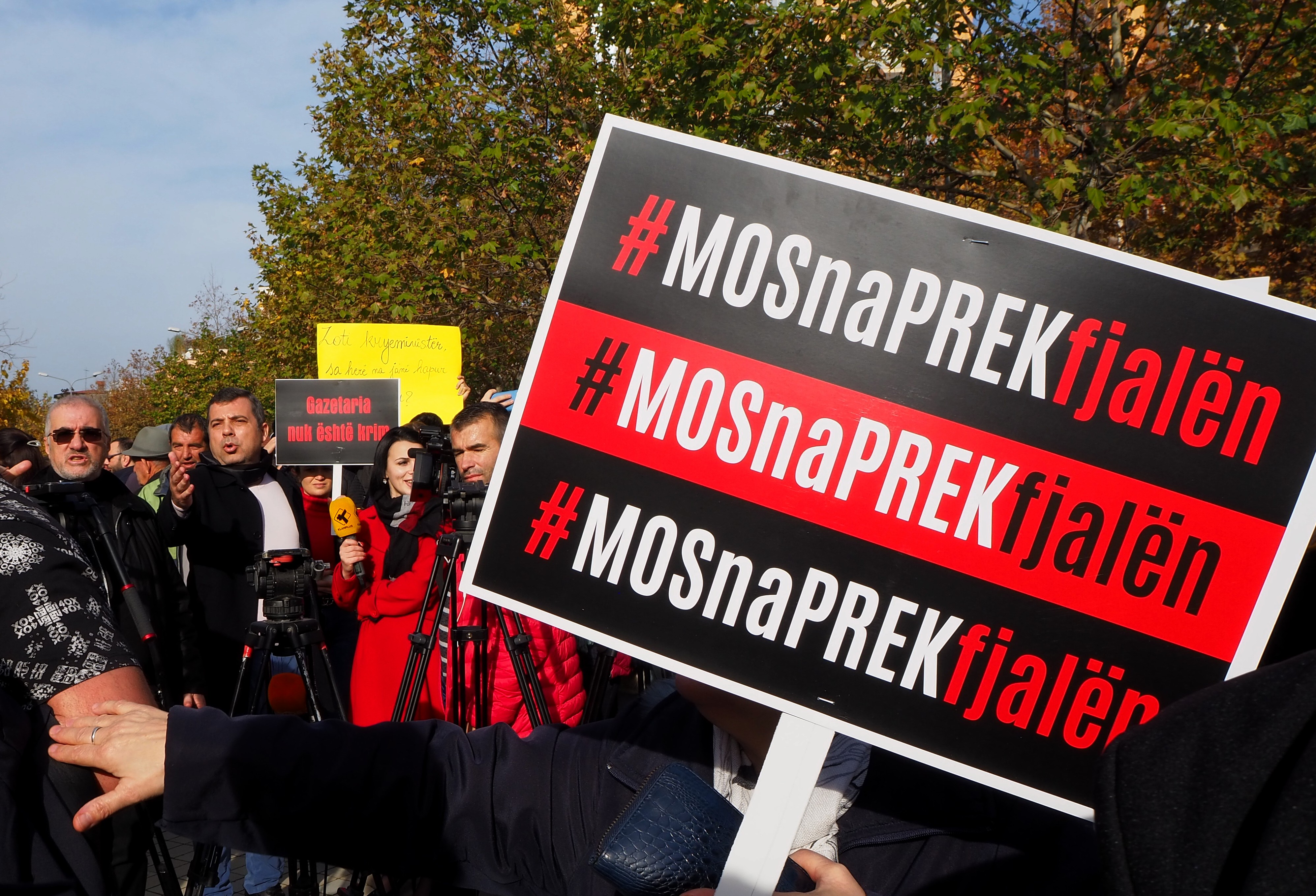 Manifestation des journalistes en décembre 2019 à Tirana @ LS