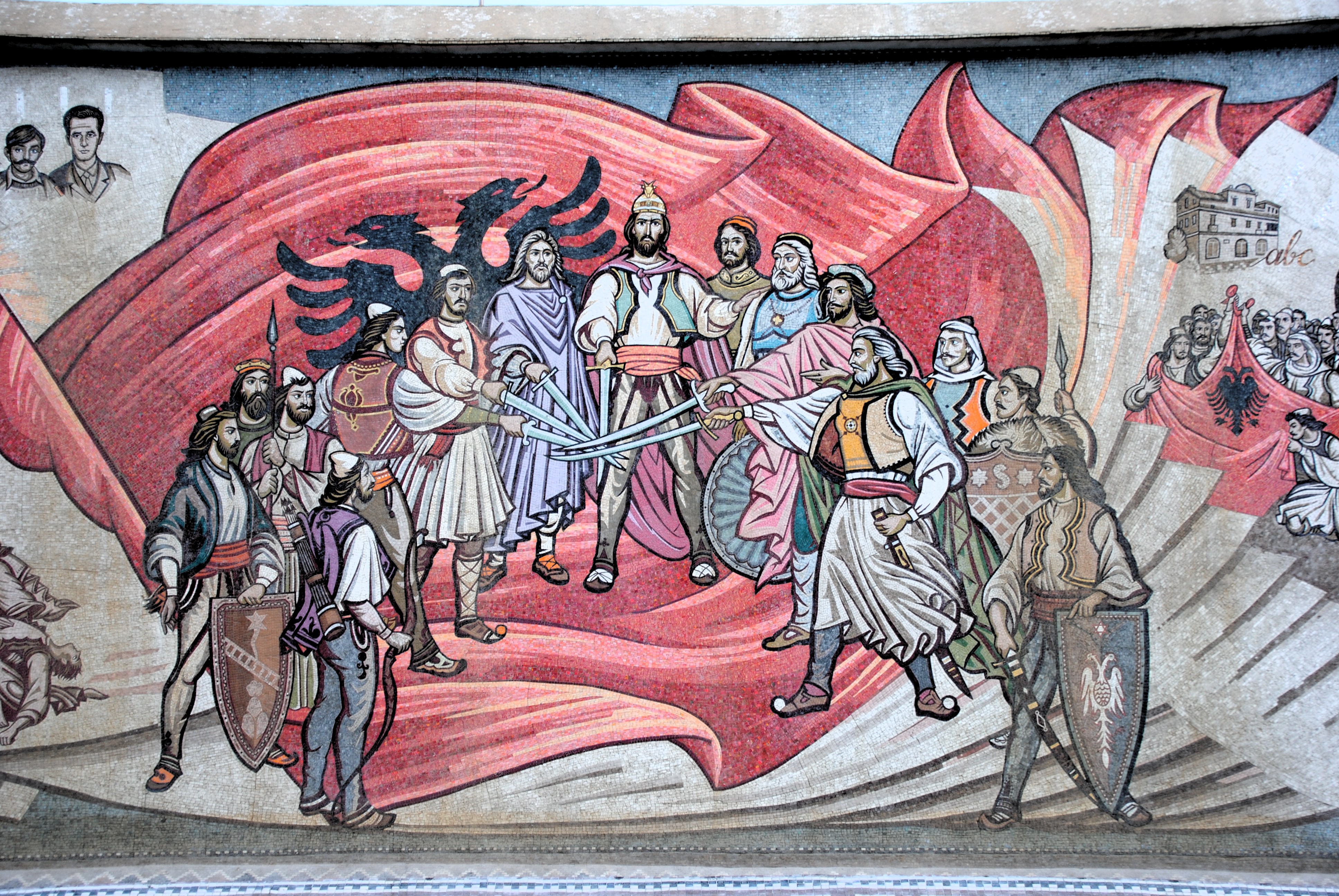 Peinture murale dans le quartier albanais de Skopje @ LS